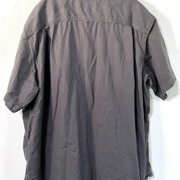 CARHARTT RUGGED FLEX RELAX FIT MENS GRAY HEAVY COTTON BUTTON UP SHIRT XXL. #162 - Picture 2 of 5